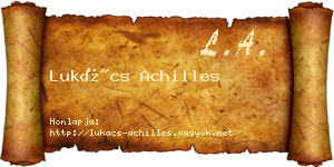 Lukács Achilles névjegykártya